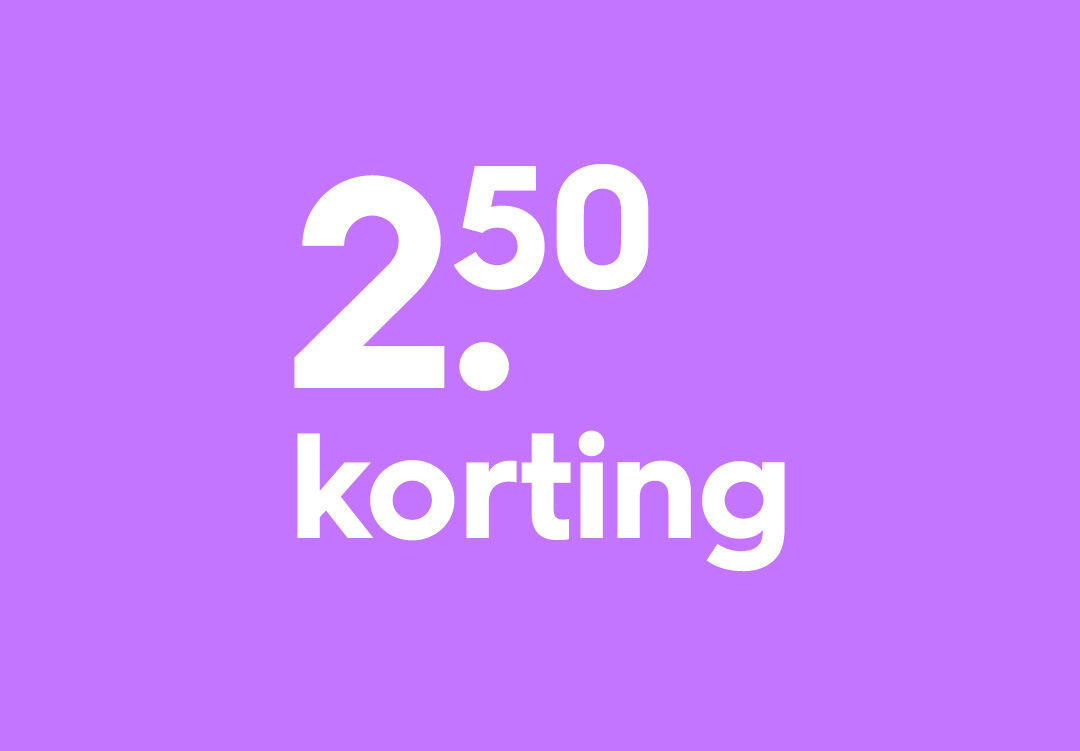 2.50 korting bij 15.- besteding